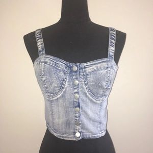 New Denim Cropped Bustier